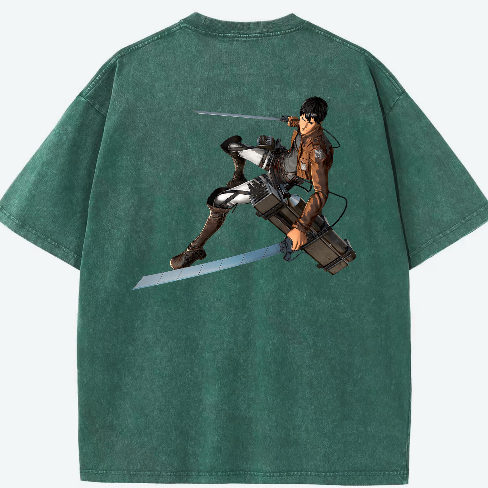 （画像用） 進撃の巨人 ベルトルト・フーバー Attack on Titan Bertholdt Hoover 綿100% ヴィンテージ風 半袖Tシャツ（背面プリント）